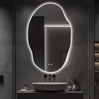 Asymmetrical LED Bathroom Mirror by Unknown