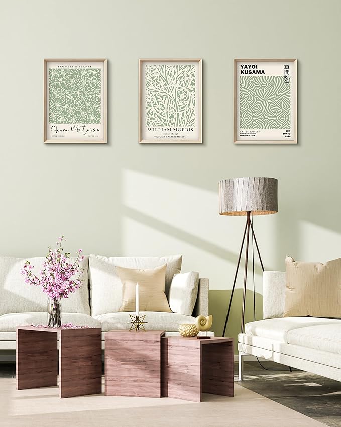 HesenDot Framed Matisse Sage Green Wall Art, William Morris Canvas Wall Decor - Image 7