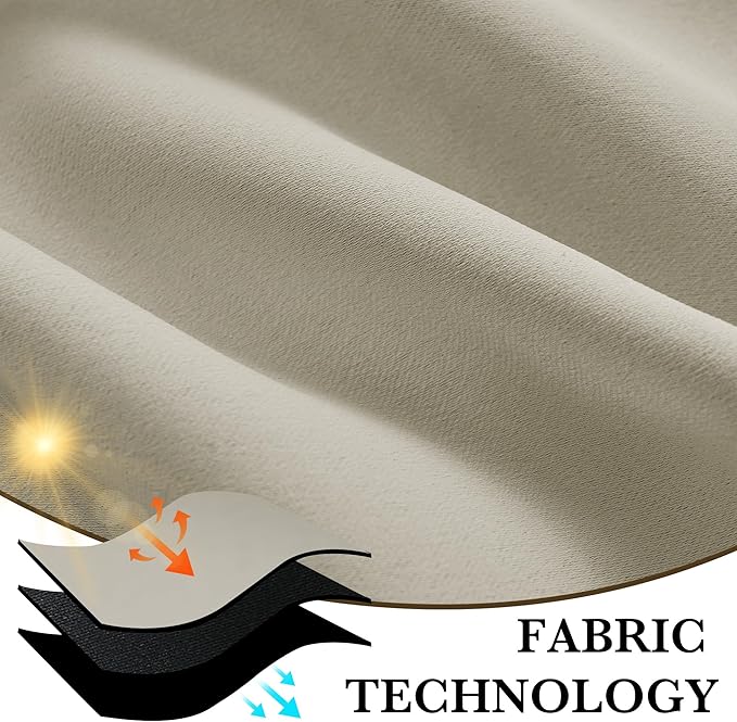 RYB HOME Bedroom Blackout Curtains 72 inches Long, 100% Blackout Thermal - Image 7