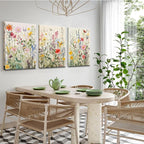 KISSFOX 3 Piece Canvas Wall Art Wildflowers Wall Decor Floral Pictures - Image 3