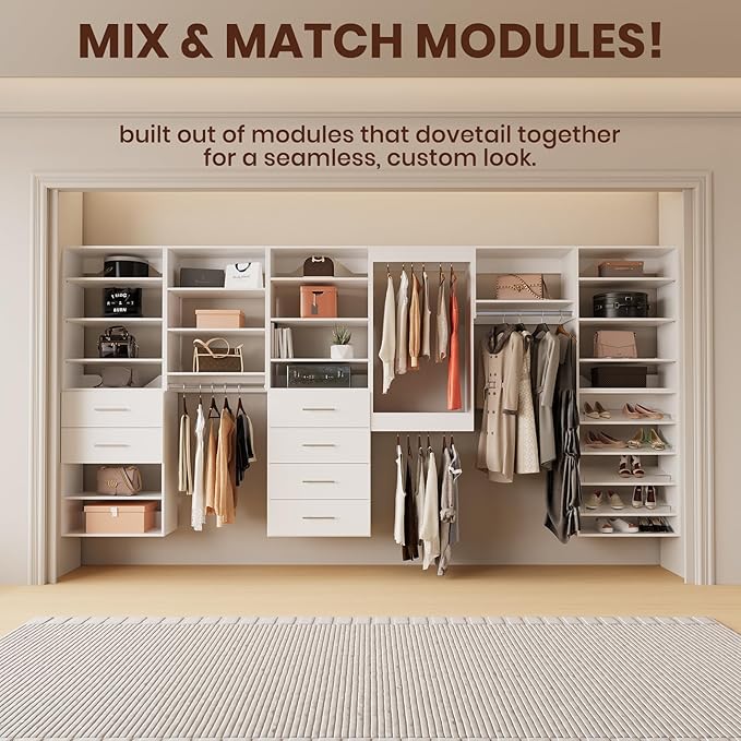 ROOMTEC Modular Closet System, 31.5" 2 Drawer Shelf Closet Tower Wall-Mounted - Image 6