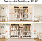 ONBRILL H3 Plus Expandable Wall Mounted Closet System, 5.7FT-8.2FT Closet - Image 3