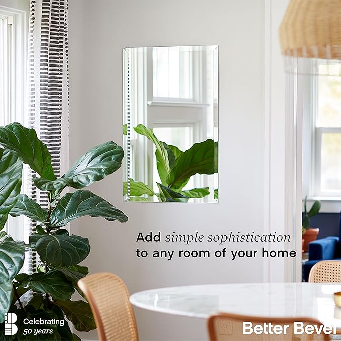Better Bevel Frameless Rectangle Mirror | 24" x 36" Bathroom Wall Mirror - Image 2