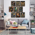 Morris Wall Paintings Poster Set of 9, Vintage Rabbit Fox Starry Sky Bee - Image 5
