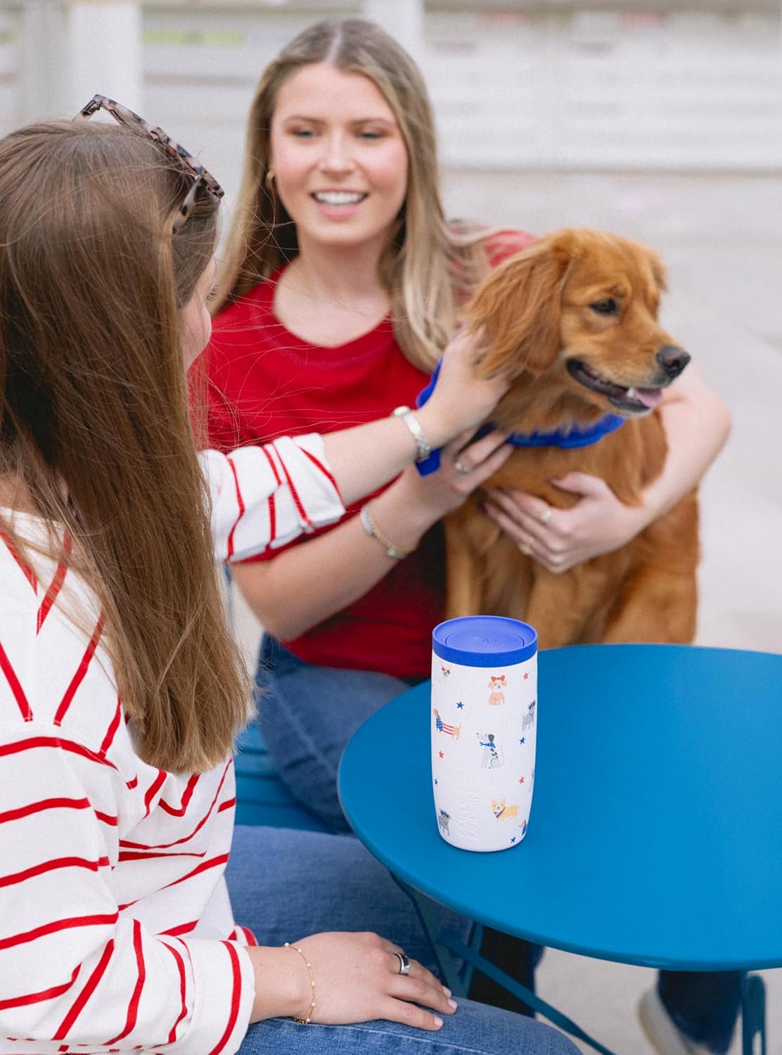 Simple Modern 4th of July Signature Voyager | 16oz Travel Coffee Mug Tumbler with 360° Lid | Gifts for Women Men | Ceramic-Lined Insulated Stainless Steel Cold Brew Iced Coffee Cup | Patriotic Pets