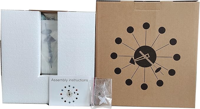 Wood Ball Wall Clock Mid Century Modern Silent Non Ticking Battery Operated 13 - Image 10
