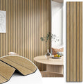 3D Brown Wood Wall Panels 197"x11.8" Acoustic Slat Wall Paneling Peel and Stick by STICKEEP