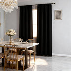 IGEMAEVE Black Blackout Curtains 72 Inch Length 2 Panels Set, Rod Pocket Energy by IGEMAEVE