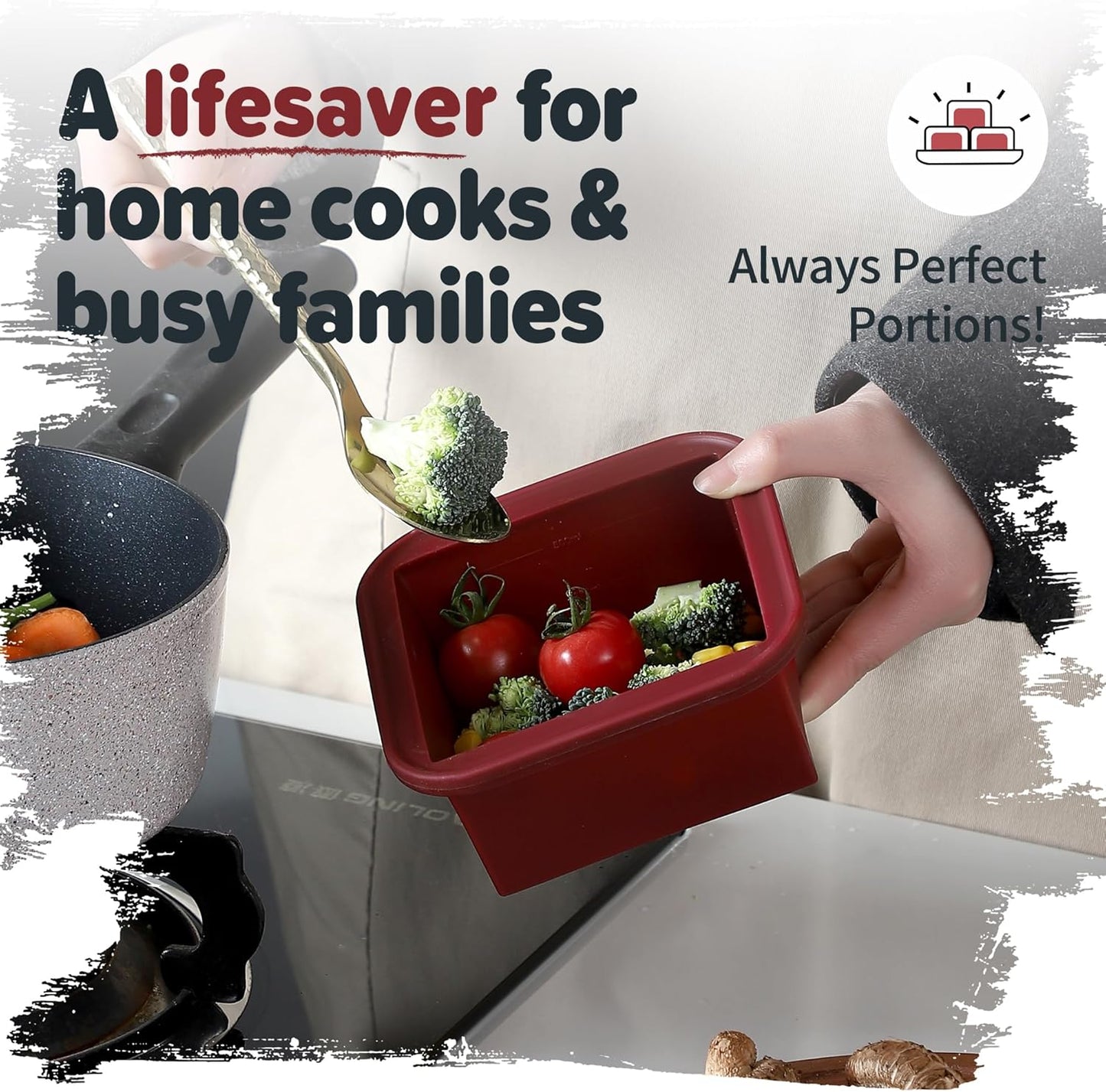 2-Cup Silicone Freezer Trays with Lids – Perfect for Meal Prep, Portion Control, and Easy Freezing-Meal Prep Container Molds for Soup,Leftovers (Cranberry, 2 Pack)