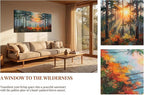 Ardemy Sunset Pines Wall Art Hand-Painted Texture Forest Canvas Painting - Image 5