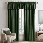 NICETOWN Velvet Cafe Windows Valance, Olive Green Window Treatment - Image 3