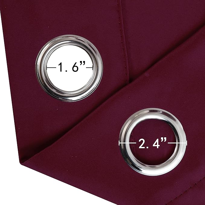 LEMOMO Burgundy Red Thermal Blackout Curtains/52 x 95 Inch/Set of 2 Panels Room - Image 6
