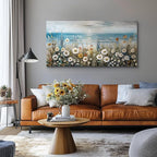 SERIMINO Coastal Landscape Wall Art Prints, Beach Daisy Large Canvas Prints - Image 2