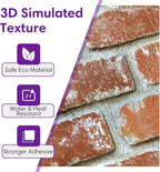 3D Peel and Stick Faux Brick Wall Panels 11.8" x 11.8" 10-Pack, Small - Image 3