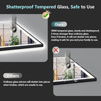 77x36 Black Framed LED Bathroom Mirror - Image 8