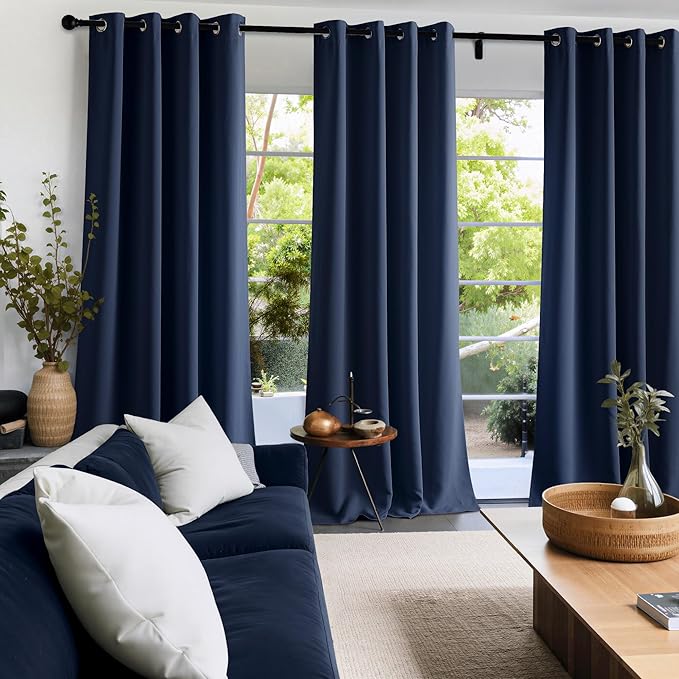NICETOWN Room Darkening Draperies Curtains Panels, 2 Panels Navy Blue W52 x L90 - Image 9