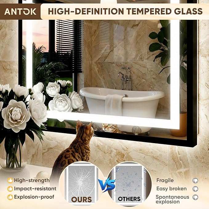 Antok 36X36 LED Bathroom Mirror - Image 3