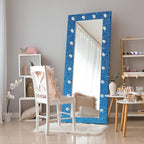 CRE8TIVE Blue Glitter Wallpaper Border Fabric Glitter Wallpaper Stick and Peel - Image 3