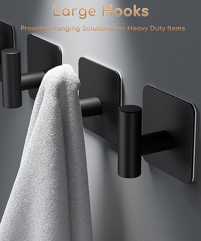 Aikzik 4 Pack Large Heavy Duty Wall Hooks - 26lb Max - Image 2