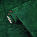 Wallercity Green Floral Leaves Felt Fabric Wallpaper Peel and Stick Soft Velvet by Wallercity