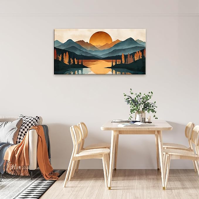 Suconvng Colorful Canvas Art Wall Decor Prints Mountain Boho Wall Art Picture - Image 6