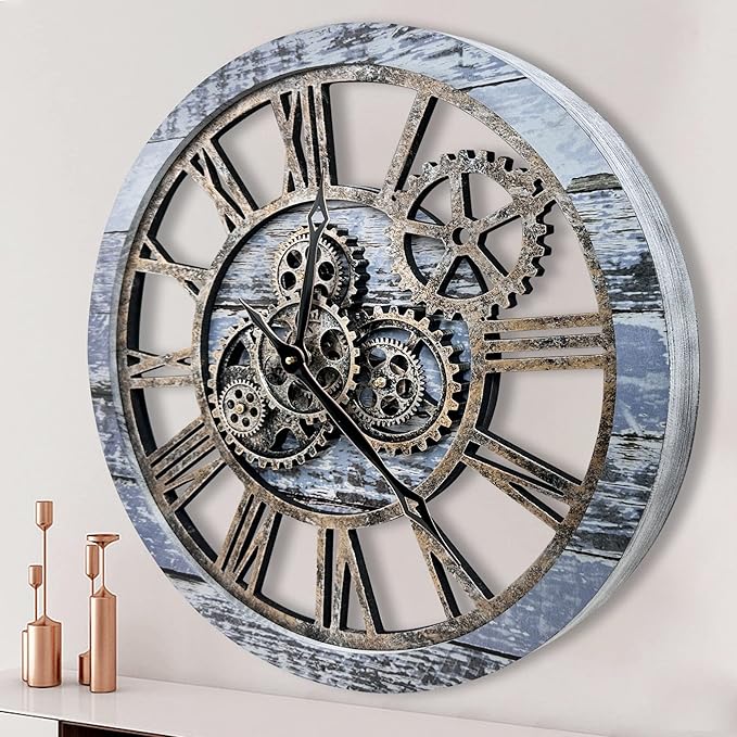 The B-Style Large Wall Clock 24 inch Moving Gear Wall Clock Oversized Vintage by TheB-StyleTB