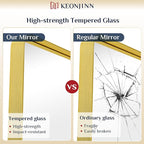 Keonjinn Gold Mirrors for Bathroom Sink, 30 x 36 Inch Rounded Rectangle Brushed - Image 6