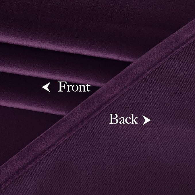 NICETOWN Blackout Purple Gothic Velvet Curtains 96 inch Long, Dark Purple - Image 8
