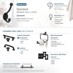 Amerock H55465MB | Adare Double Prong Decorative Wall Hook | Matte Black Hook - Image 6