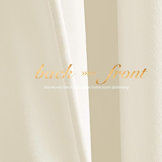 NICETOWN Ivory White Velvet Curtains 144" Length 52" Wide, Luxury and Thick - Image 5