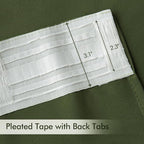 MIULEE Olive Green Back Tab Blackout Curtain 96 Inch Long 2 Panels Set - Image 4