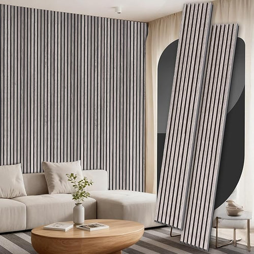 2 Pack Wood Panels for Wall, 106.3" × 11" Wood Slat Acoustic Panels for Wall by Ritollo