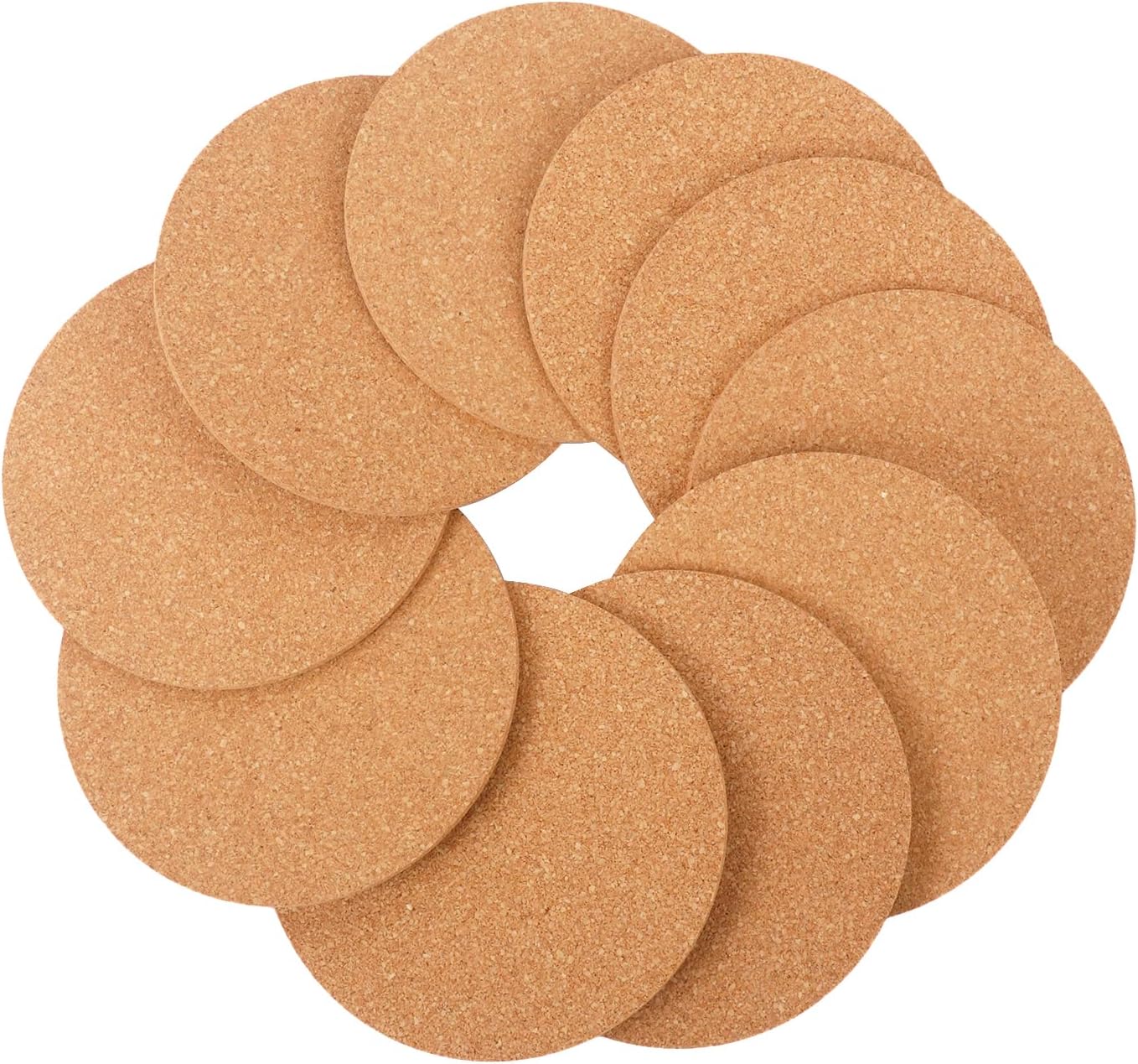 150 Pieces 3.6 Inch Cork Coasters for Drinks, 90 mm Round Cork Coasters, Non-Slip, Heat-Resistant, Absorbent & Reusable, Perfect for DIY Crafts and Home Tabletop Decoration