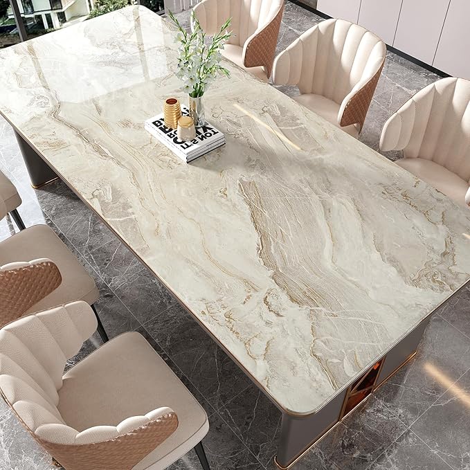 VEELIKE 15.7''x118'' Beige Gold Liquid Marble Contact Paper - Image 6