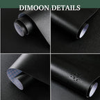 Dimoon 236''x17.7'' Black Peel and Stick Wallpaper Contact Paper Modern Self - Image 2