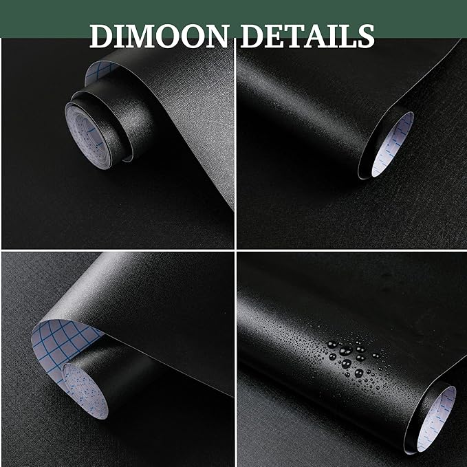 Dimoon 787''x17.7'' Peel and Stick Wallpaper Black Contact Paper - Image 2