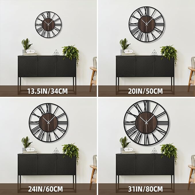 Large Wall Clock for Living Room Decor, 20 Inch Non Ticking Silent, Battery - Image 2