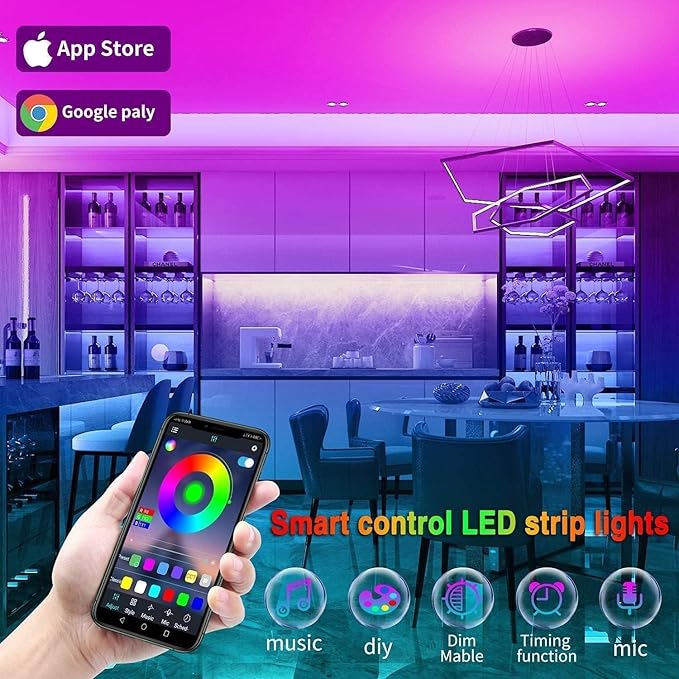 Tenmiro 50ft Led Strip Lights, Tenmiro Smart Led Lights Strip Music Sync Color - Image 4
