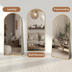 69"x28" Full Length Mirror, Arched Full Body Mirror, Standing Hanging or - Image 5