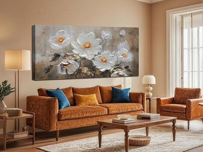 Anolyfi Vintage Flowers Canvas Wall Art Decor - Image 3