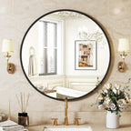 NEWBULIG Round Bathroom Mirror for Over Sink, 20 Inch Wall Mount Vanity Circle - Image 2