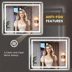 LOAAO 39.4"x31.5" LED Mirror for Bathroom, Lighted Bathroom Mirror - Image 4