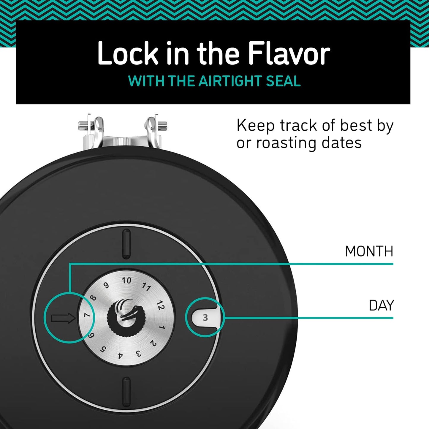 Coffee Gator Coffee Canister, 16oz Airtight Stainless Steel Kitchen Food Storage Container with Date Tracker, Scoop for Sugar,Grounds Coffee, Beans,Tea, Sugar, Cereal, Flour, Cookies Jars - Silver