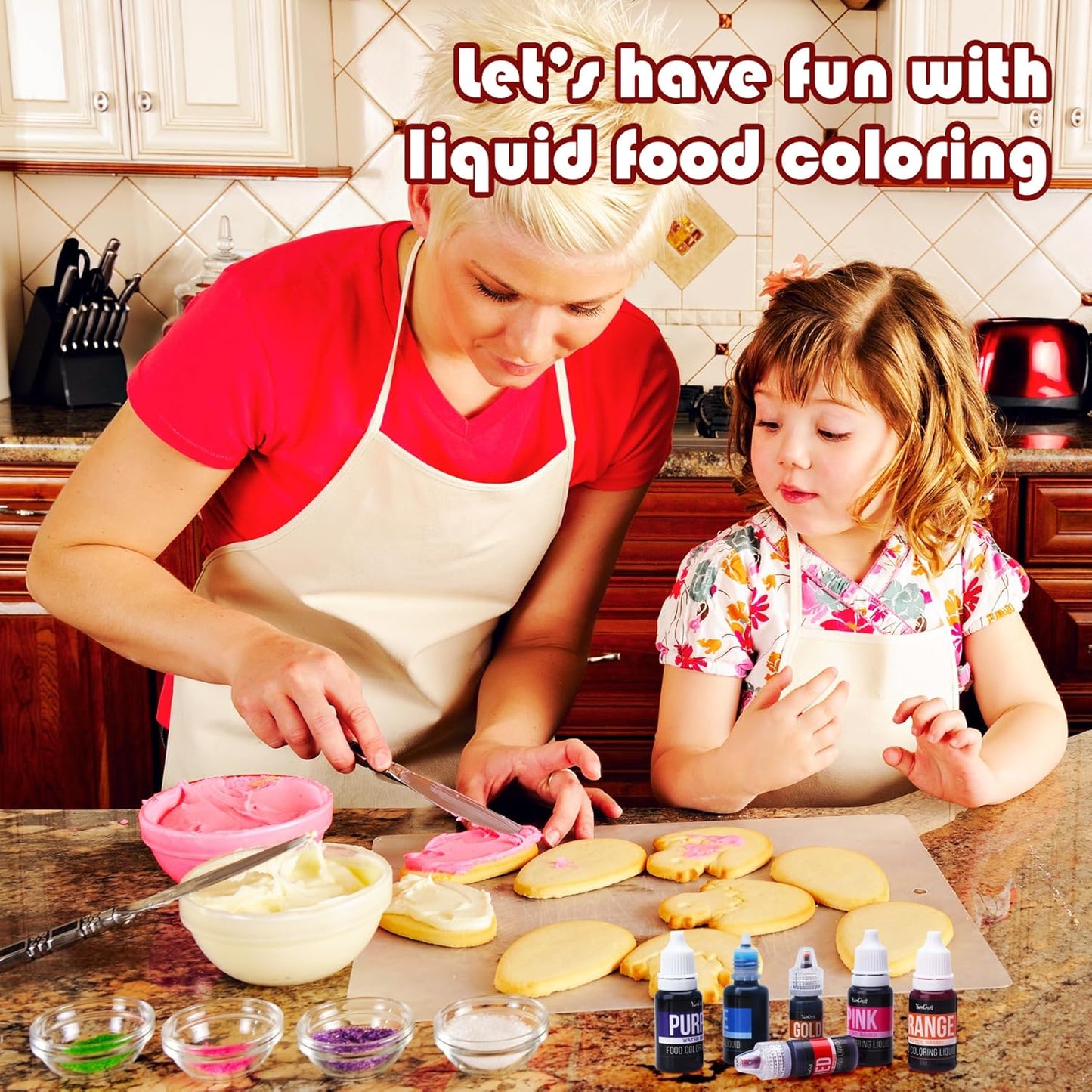 Food Coloring Liquid - Vibrant Color Food Coloring for Cake Decorating, Baking, Easter Egg, Icing - Tasteless Food Color Dye for Fondant, Cooking, Slime, Airbrush (Gold, 8 Fl.oz)