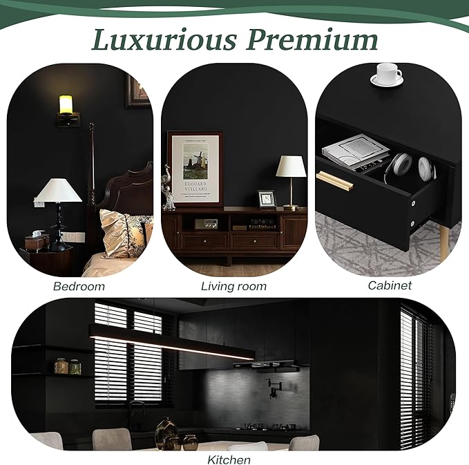 Dimoon 394''x17.7'' Black Peel and Stick Wallpaper Contact Paper Modern Self - Image 5