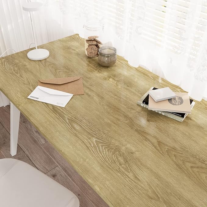 WESTICK Glossy Brown Wood Contact Paper Self Adhesive Wooden Wallpaper Kitchen - Image 4