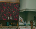 FLFK Peel and Stick Gothic Wallpaper Red Rose Floral Wallpaper 16in x 128in - Image 5