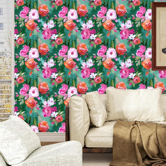 BOKEBEVE Green Bright Wallpaper Peel and Stick Colorful Contact Paper - Image 2