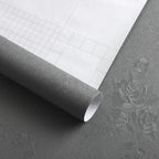 Erfoni 118"x17.7" Gray Peel and Stick Wallpaper Thicken Floral Embossed Contact - Image 8
