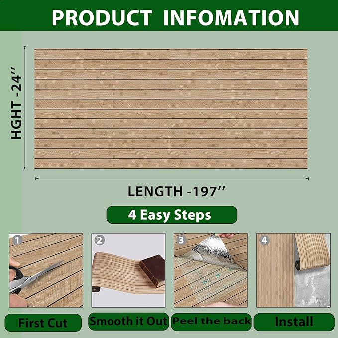 ReWallpaper 24in X 16.5ft Light Oak Wood Wall Panels Peel and Stick Slat Wall - Image 6